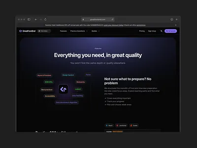 Graphic for online learning platform clean e learning graphic greatfrontend illustrations landing page learning platform singapore social media ui user interface ux