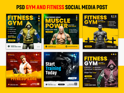 Gym and fitness promotional Instagram banner, social media post 3d ad ad post ads animation banner cover post fitness flyer graphic design gym gym design instagram instagram ads logo post social media post square banner ui