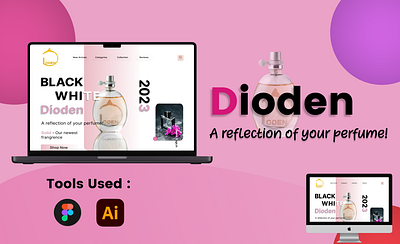 Dekstop Presentation For Dioden Perfume Web App design figma perfumewebappdesign ui uiux webdesign websitedesign