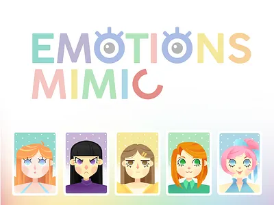 "Emotions Mimic" Children Card Game adobe illustrator adobe photoshop board game card game cartoon character design emotions game graphic design illustration logo design packaging design playing cards portrait