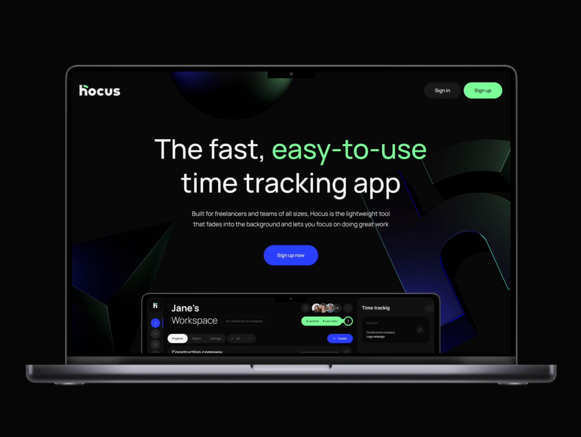 Hocus.app Landing animation branding landingpage ui ux web