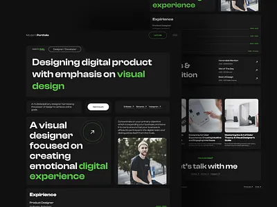Modern React Portfolio graphic design ui