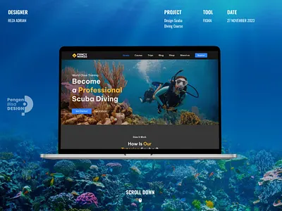 Landing Page Scuba Diving Course course design diving education landing page scuba sport study swim ui ui ux design uiux web design website