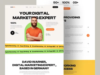 Digital Marketer Portfolio Website design digital marketer digital marketing homepage landing page marketing expert personal portfolio portfolio landing page portfolio website seo trends trendy ui ui design uiux web design web ui website