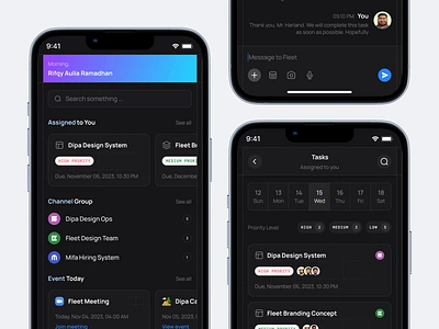 Fleet - Team Collaboration App android animation app app design dipa inhouse interface ios iphone kanban list view manage task mobile mobile app mobile design project management project management app project management board task app task management team collaboration