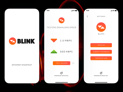 Blink SpeedTest UI Design android application ios mobile speedtest ui