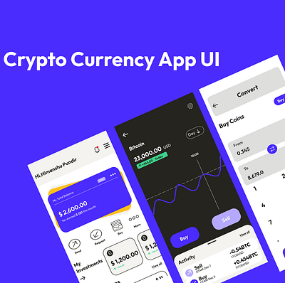 Crypto Currency App UI design ui ux