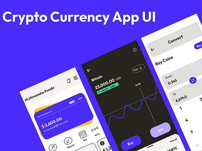 Crypto Currency App UI design ui ux