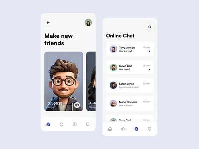 Best App To Make Friends - UI UX app app design application design hobby make new friends app mobile app ui ui design ux