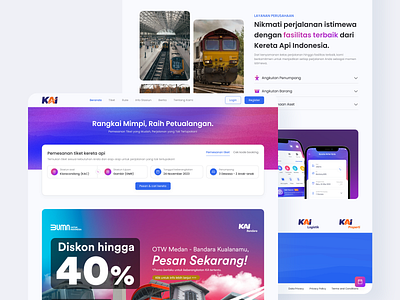 Train Ticket Booking Website - Kereta Api Indonesia 🚂 book ticket booking company profile home page rebrand redesign revamp ticket train train book ui design web design website website design