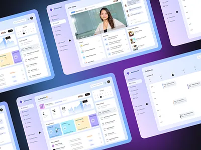 Immersive learning experience art classes creative design design team digital education graphic design illustration innovation learning management movadex online platform school software ui ux vector