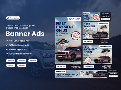 Gyro Hyundai HTML5 Google Ads banner ads design digital marketing google ads html5 banners marketing marketing agency marketing campaign motion graphics
