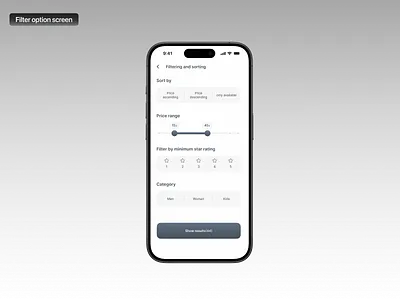 Daily Ui 52 | Filter optyion screen category dailyui day52 filter shop ui