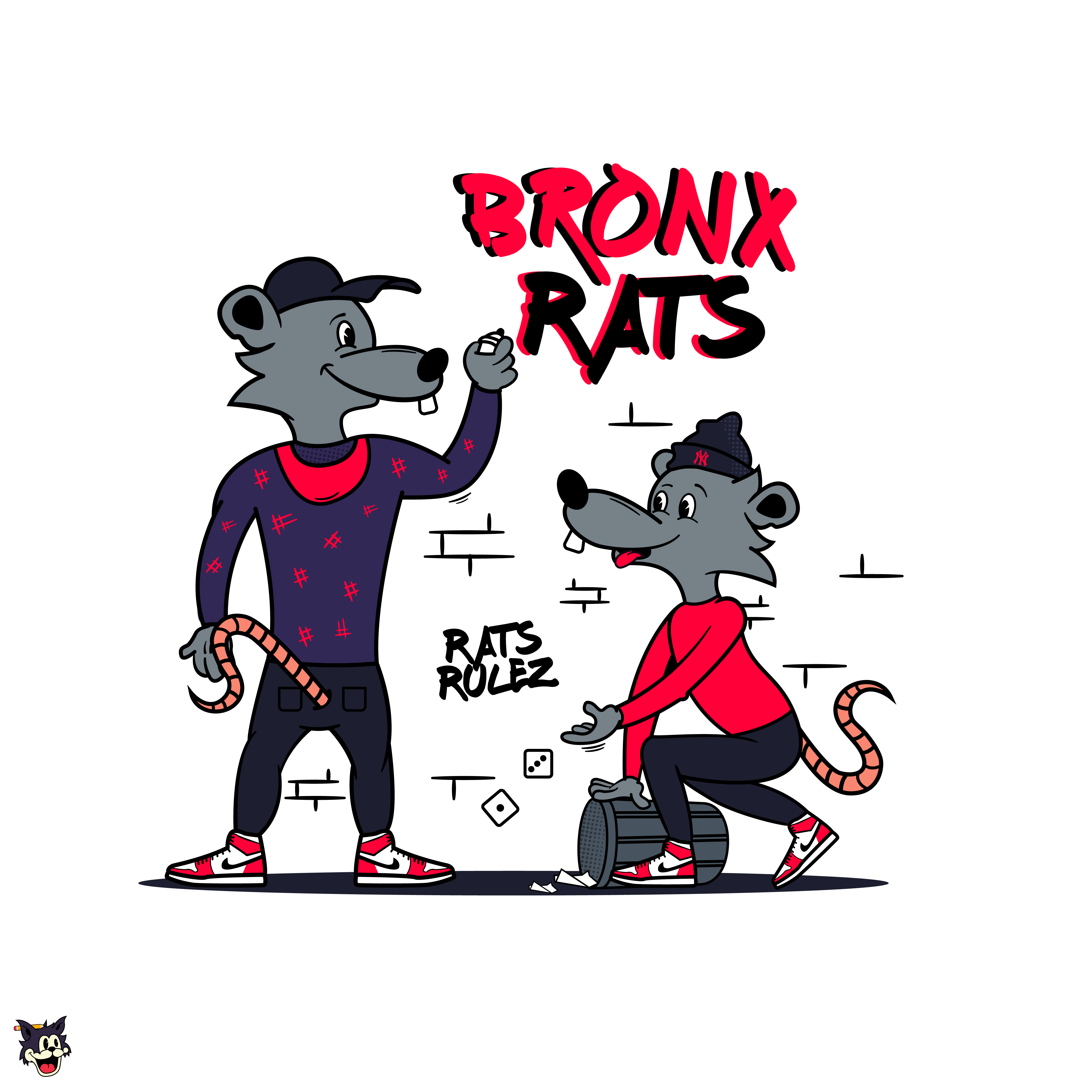 Bronx rats bronx dice graffiti graphic design illustration rats vector