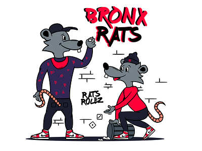 Bronx rats bronx dice graffiti graphic design illustration rats vector