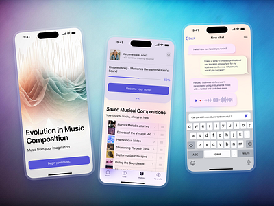 Musical AI: Evolution in music composition ai animation design interface mobile application product design ui ux web design