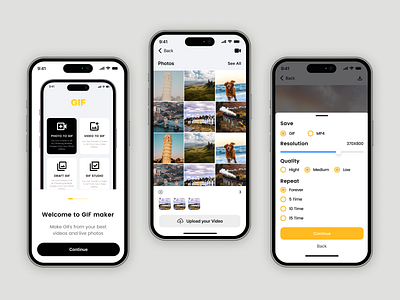 GIF Maker App UI UX Design app designer app ui app ui ux best creative figma app figma designer gif gif app gif app ui gif maker mobile app design modern rizwan top ui ux designer ux