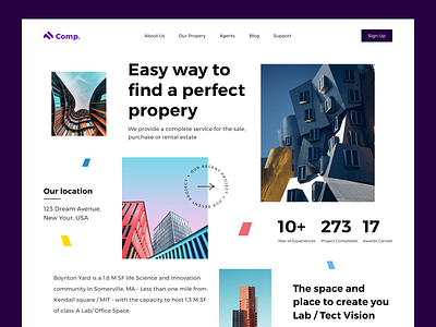 Real estate landing page auto building buy property hero home justdial landing page layout mobile mobile ui page real estate top section ui design uiux user friendly web design web ui website