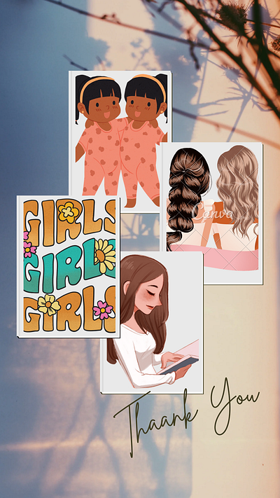 Girls collage graphic design