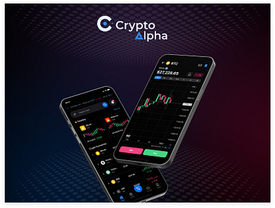 Crypto Alpha appdesign bitcoin creativeui crpto crptocurency app cryptoalpha designinspiration designsystem flatdesign materialdesign ui uicomponents uipatterns userinterface ux