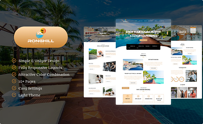 RONGHILL - Resort and Hotel Website UI Template hotel and resort website hotel website resort website website website design website ui design