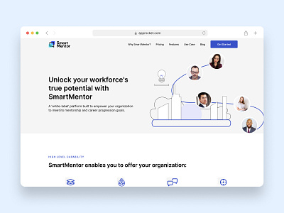 Smart Mentor branding connectivity engagements flow goals inspiration landing page learning pages product product design smart ui user friendly website