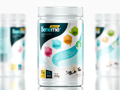 Beneme Label Redesign 3d 3d product render agile 3d beautiful branding colourful covers graphic design inspiration label label design label makers luxury packaging milk milk packaging design modern packaging desgin packaging packaging desgin product labels redesign