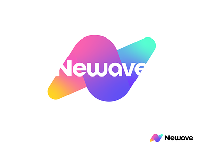 newave logo branding color future good gradient letter n logo logo designer modern n new trend trendy wave