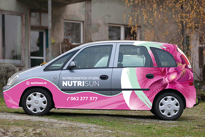 Car branding Nutrisun branding car branding graphic design