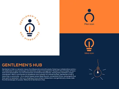 Gentlemen's Hub minimal logo branding abstract logo branding community creative logo gradient logo idea identity logo logo concept logo depth logo designer logo monogram logo portfolio logofolio men modern logo monogram