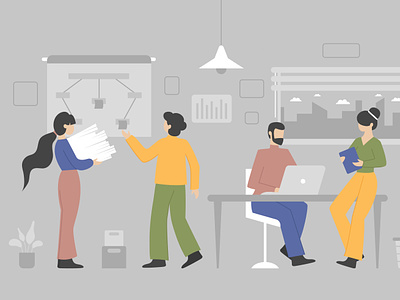 The office 2d 2dgraphics business character character design characters colleague flat illustration man office organization people teamwork vector woman work working workspace