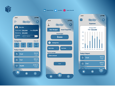 Expense Manager app design appdesign behance.netsaadkhan194 design figma graphic design logo ui ux uxui