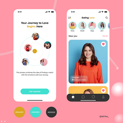 Dating app UI design 3d animation graphic design logo ui