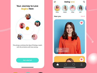 Dating app UI design 3d animation graphic design logo ui