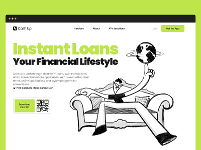 Landing Page for Finance App branding design illustration product ui vector webdesign