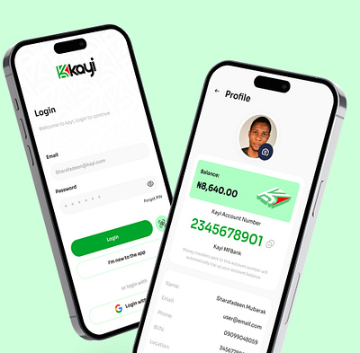 Bank App - Kayi MFB app bank dashboard interactive payment design