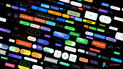 ✅ 130+ Buttons by econev app button buttons design econev evgheniiconev figma graphic design illustration lizzardlab ui ux vector