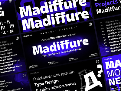 Madiffure Font Family - Grotesk Font cyrillic cyrillic font font font family free font grotesk font grotesque font madiffure madiffure font ridtype type design type designer typography