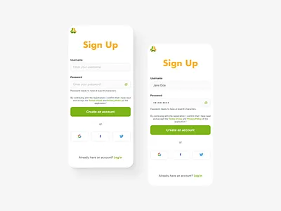 Sign Up 001 colorpalette dailyuichallenge dribbbledesign lightcolors login mobile mobileappdesign moderndesign signupscreen simplicityindesign uidesign uielements userexperience uxui design visualdesign