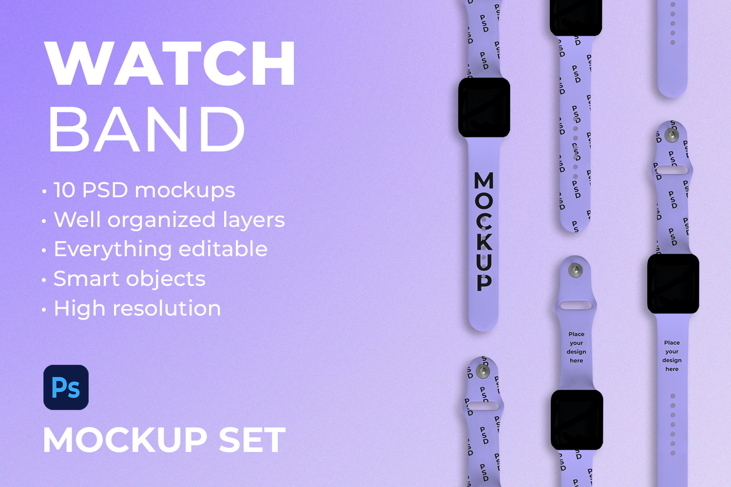 Watch band mockup band graphic design mockup presentation showcase watch