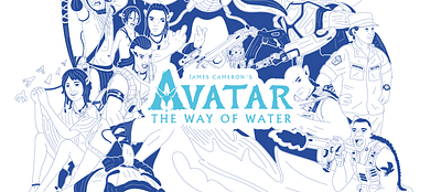 Avatar : The Way Of Water Poster adobe art design doodle film frame graphic design illustration line mockup movie poster vector