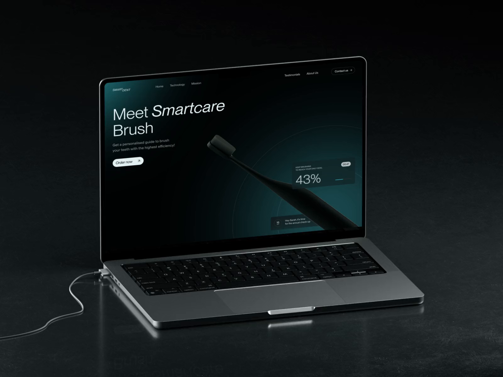 Landing Page for Conceptual Medical AI Toothbrush
