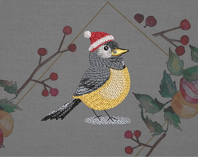Christmas tit — Machine embroidery design christmas christmas embroidery embroidery embroidery design embroidery digitizer embroidery digitizing embroidery digitizing company