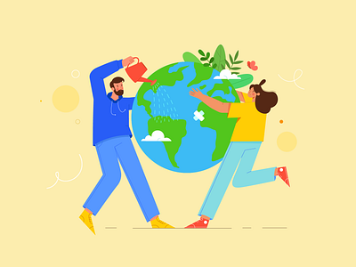 Our Home is the Earth adobe illustrator character character design earth earth day environment flat flat design illustration planet vector