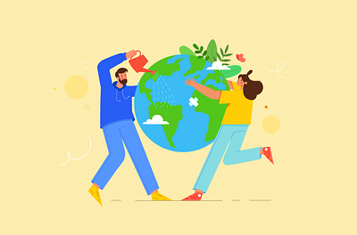 Our Home is the Earth adobe illustrator character character design earth earth day environment flat flat design illustration planet vector