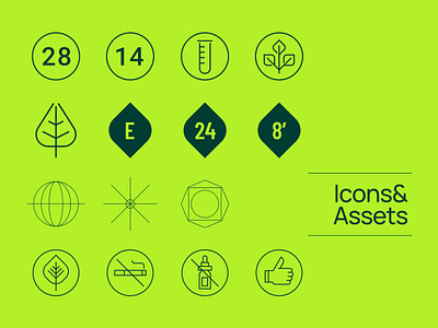 Icons & Assets asset brand branding eco food graphic green icon icons logo nature packaging platform roundup set sports supplement tea video visual