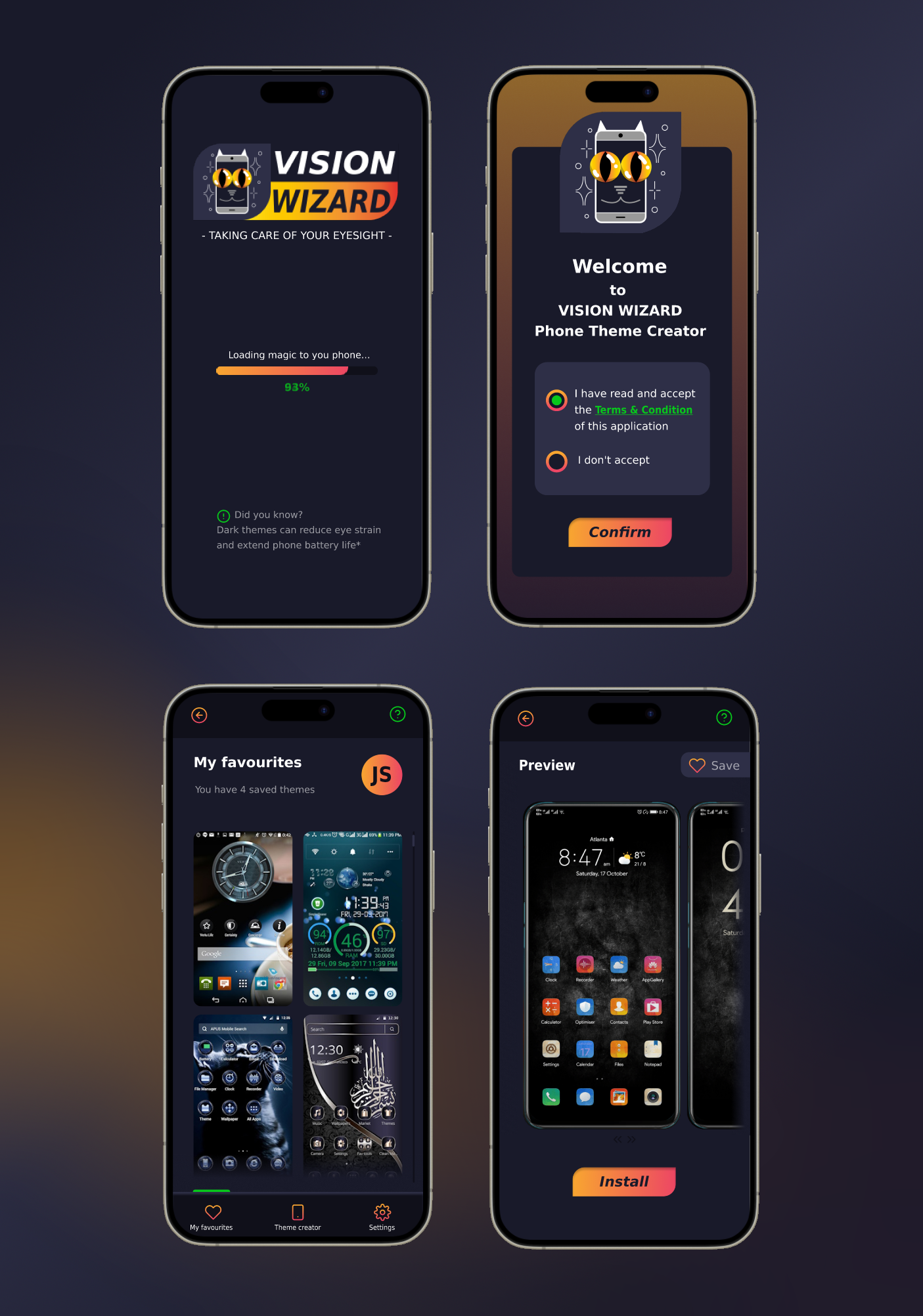 UX/UI design - Personalised Theme Creator APP app design figma logo mobile ui user centred design ux