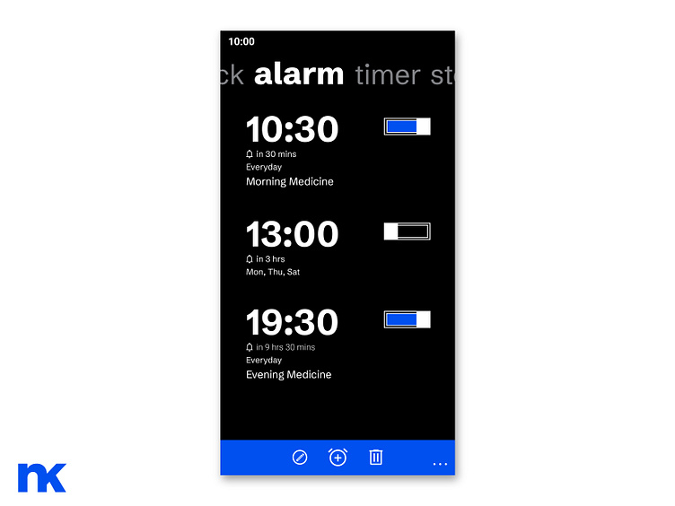 Alarm Clock - Daily UI Design #23 by Nirmal Rohit on Dribbble