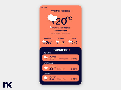 Weather Forecast Screen - Daily UI Design #24 challenge design ui weather