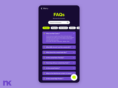 FAQ Page - Daily UI Design #25 challenge design faq ui